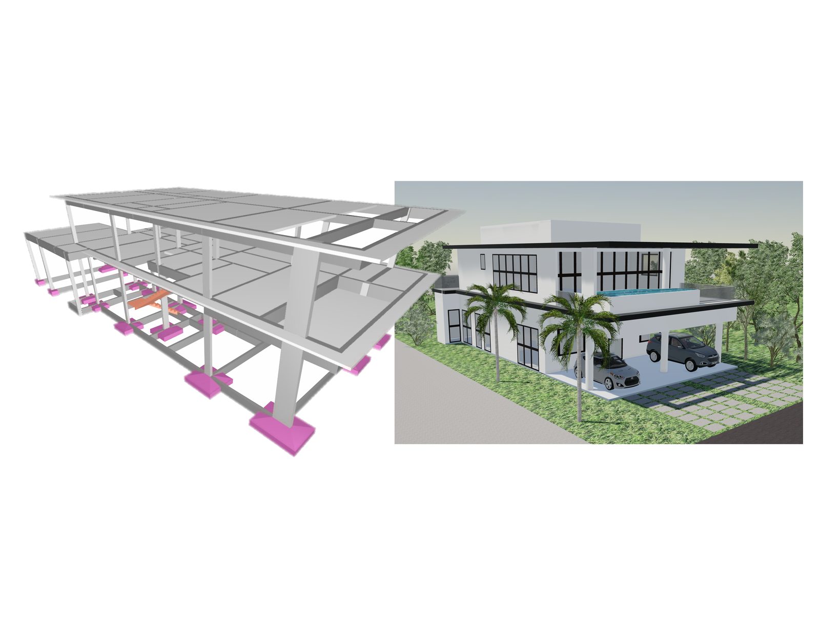 Projeto estrutural: Casa de luxo em condomínio fechado em Balneário Camboriú